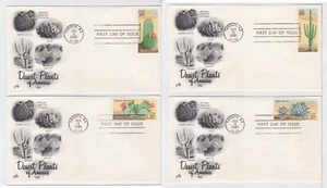 TurtlesTradingPost- Desert Plants Cactus #1942-1945 1981 FDC Artcraft- 4 Covers - Picture 1 of 3