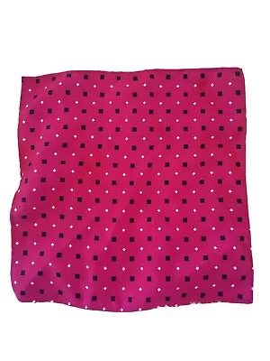 Pocket Square Diamond Hot Pink Black White 9" Polyester - Image 1 of 4