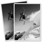 2 x Vinyl Stickers 7x10cm - BW - Ski Jump Skiing Skier Winter Sports  #43534