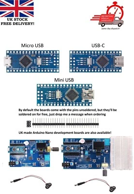Type-C Mini USB or Micro USB Arduino Nano V3 Compatible ATMEGA328P CH340C boards - Image 1 of 4