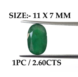 2,6 kt Smaragd oval Größe 11 x 7 mm sauberer Oberflächenschliff Edelstein zur Herstellung von Schmuck5413 - Bild 1 von 5