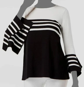 Alfani Black & White Bell-Sleeve Scoop-Neck Sweater Size S - Picture 1 of 7