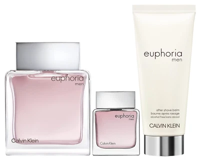 Juego de 3 piezas Calvin Klein Euphoria para hombres - 3,3 oz + 0,5 oz EDT spray + 3,3 oz A/s bálsamo Foto 1 de 4
