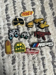 12 MP5 GUYS  CROC CHARM JIBBITZ *RARE* Near Complete! Supdef FOG Qilo WRMFZY HK - Picture 1 of 4