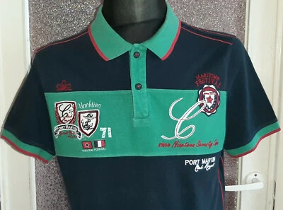 Puerto Martin Club Real Hombre Azul Marino Polo Camisa de Manga Corta Talla M - Imagen 1 de 4