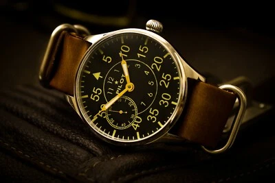 Large Wristwatches Men's Mechanical Big Watch  Russian Regulator Aviator Pilot - Image 1 of 4