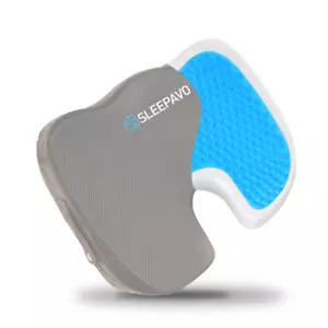 Gray Memory Foam Seat Cushion Cooling Gel Pillow for Back, Hip & Tailbone Pain - Picture 1 of 6