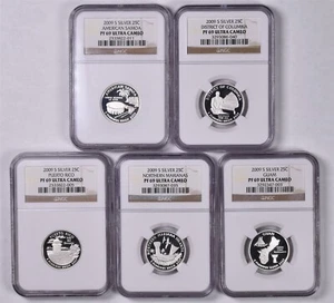 2009-S Silver Territories & DC Quarters 5 Coin Set - NGC PF69 ULTRA CAMEO - Picture 1 of 2