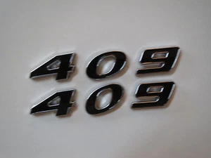 CHEVROLET 409 STROKER ENGINE ID FENDER HOOD SCOOP QUARTER TRUNK EMBLEMS - BLACK - Bild 1 von 1