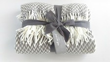 NEW! West Elm Arrow Jacquard The Warmest Throw - Grey Cream Taupe 44" x 56"