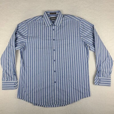 Nordstrom Shirt Men XL Blue White Wrinkle Free Traditional Fit Dress Button Down - Image 1 of 4