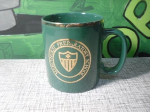 Mercyhurst Preparatory School Erie Green and Gold Decorated Coffee Mug England - Picture 1 of 5