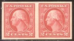 U.S. #459 Mint NH Paio - 2c Carmine, Imperf Rotary Coil - Foto 1 di 1