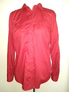 St John Bay Top Damen M Rot Schneeflocke Bluse - Bild 1 von 4