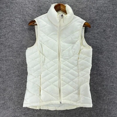 Chaleco Acolchado Zeroxposur Mujer S Pequeño Blanco Cremallera Completa Cuello Alto Sin Mangas Forrado Foto 1 de 4