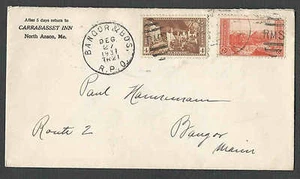 1937 COVER NORTH ANSON ME CARRABASSET INN MAILED AT BANGOR W/NATL PARKS SEE INFO - Picture 1 of 1