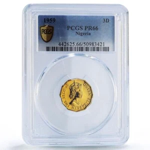 Nigeria 3 pence Federation Coinage Queen Elizabeth PR66 PCGS bronze coin 1959 - Picture 1 of 3