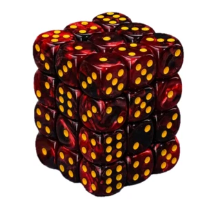 12MM (36 count) DARK RED PIPS D6 DICE Set Brand New ND-3301 - Picture 1 of 4