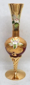 SCHÖNE ANTIKE VERGOLDETE BÖHMISCH-ROTE PORZELLAN FÜR 8 1/2" KNOSPENVASE - Bild 1 von 7