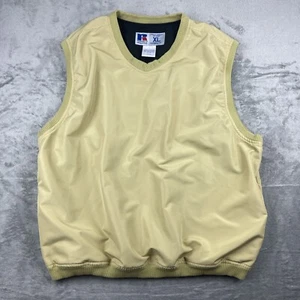 Russell Athletic Gold Pullover Vest Men’s XL Water Resistant Windbreaker Pockets - Picture 1 of 3