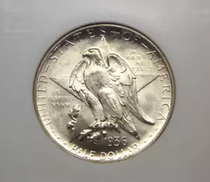 1936 "D" Commemorative *TEXAS* Silver Half Dollar 50c NGC MS67 #002 Gem BU Unc - Picture 1 of 5