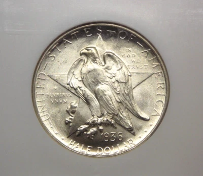 1936 "D" Commemorative *TEXAS* Silver Half Dollar 50c NGC MS67 #002 Gem BU Unc - Image 1 of 4
