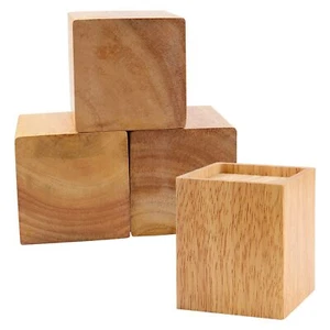4PCS 4" Solid Wood Bed Risers Heavy-Duty Square Lifts for Furniture - Picture 1 of 6