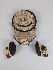 So Dorable Neugeborenes Baby Cowboy Cowgirl Hut Stiefel Häkelset Braun Fotos 0-6 M - Bild 1 von 5