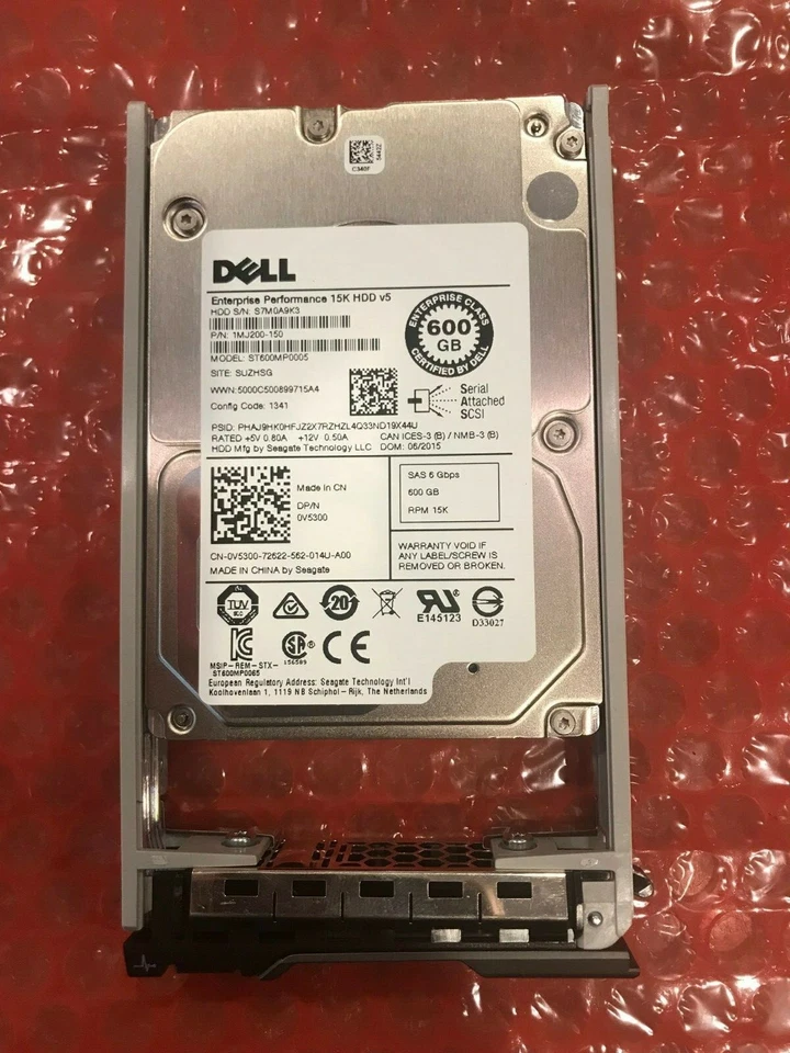 V5300 DELL 600GB 15K SAS 2.5" 6Gb/s HD SEAGATE ST600MP0005 R620 T420 R720 0V5300 - Image 1 of 1