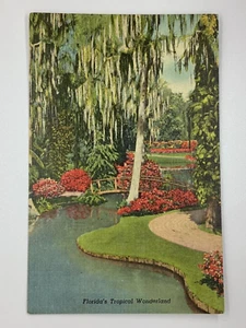 Postcard Cypress Gardens Bridges Canals Lagoons Paradise Florida FL H380 - Picture 1 of 2