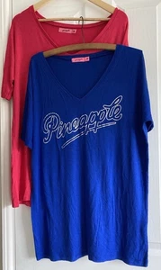 Pineapple Dance Studio Logo 80s style batwing Top M Activewear tee fancy dress - Picture 1 of 9