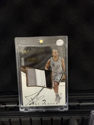 2016-17 Panini Immaculate Tony Parker #PP-TP /35 3 Color Game Used Patch Auto - Image 1 of 4