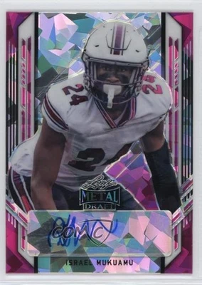 2021 Leaf Metal Draft Portrait Pink Crystals /15 Israel Mukuamu Rookie Auto RC - Image 1 of 2