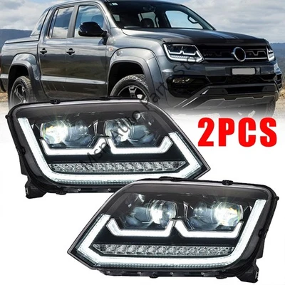 2 Piezas Faro Delantero LED DRL Lámpara Giratoria Secuencial Para VW Amarok 2010-2022 Foto 1 de 4
