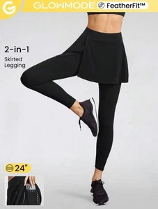 GLOWMODE FeatherFit™ Skirting Around 2-in-1 Skirted Leggings With Pocket Large - Picture 1 of 3