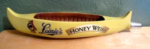 LEINENKUGEL LEINIES HONEY WEISS YELLOW WOOD CANOE BEER TAP HANDLE 14" - Picture 1 of 4