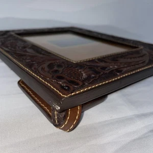 Leather Carving Stand Photo Brown RRL Frame Picture Lauren Ralph - Picture 1 of 16