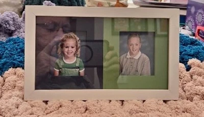 Marco de madera blanco envejecido Pottery Barn (para 2) fotografías de pared o mesa de 5 x 3" Foto 1 de 3