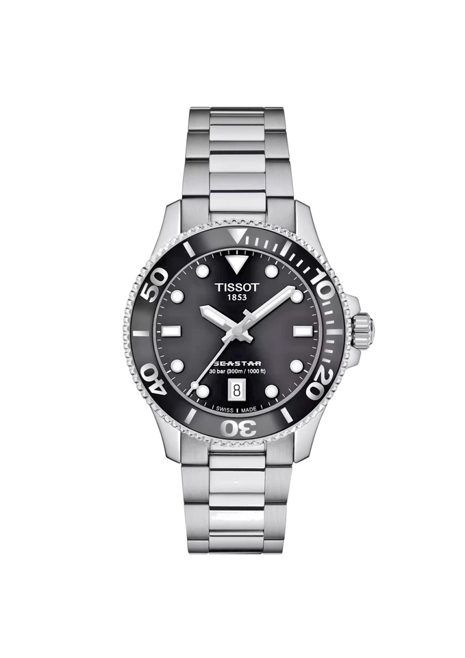 Reloj unisex Tissot Seastar 1000 cuarzo esfera negra T1202101105100 Foto 1 de 4