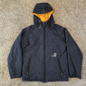 Volcom Snowboard Jacket Mens Small Black Orange Reversible Abstract AOP - Picture 1 of 13