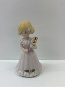 Vintage Enesco Growing Up Birthday Girls Blonde Age 5 Porcelain Figurine 1981 - Picture 1 of 7