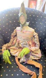 GROSSE HANDGEFERTIGTE GARTENBEGLEITERPUPPE VOLKSKUNST ~ GUTER ZUSTAND ~ - Bild 1 von 13