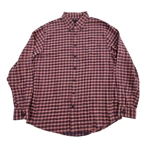 Land's End Flannel Shirt Men's XL 17-17.5 Red Gray Plaid EUC Gorpcore Activewear - Picture 1 of 15