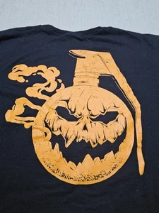 T-shirt Grunt Style Halloween zucca granata piccola nera bandiera USA teschio grafica GS - Foto 1 di 9