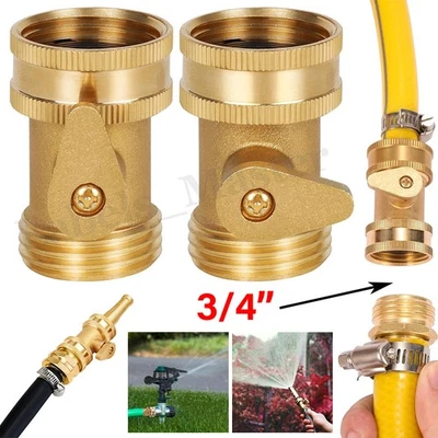 2-6X黄铜花园软管关闭阀3/4重型水管龙头连接器 — 第 1/4 张图片