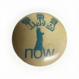 Vtg "ERA NOW Statue Liberty Vote Socialist Worker" Button Original Era Pin RARE - Picture 1 of 4