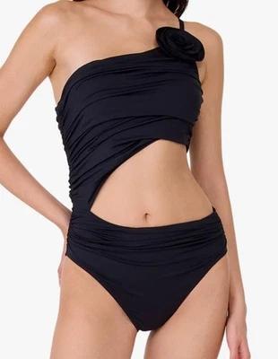 Traje de baño de una pieza roseta de un hombro crema Kate Spade New York talla s Foto 1 de 4