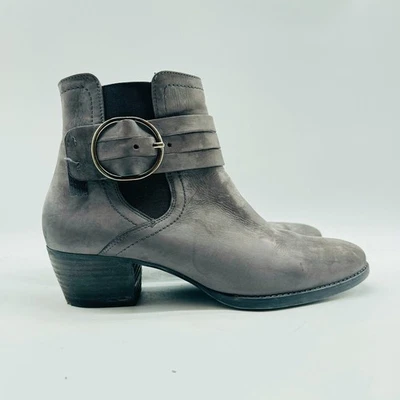 Paul Green Botas Mujer 8.5 Gris Gamuza Hebilla Tacones al Tobillo Cómodos Informales Zapatos Foto 1 de 4