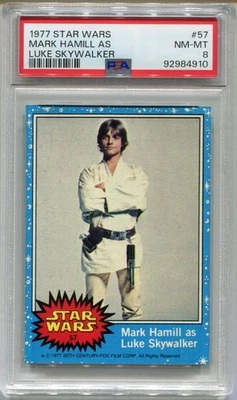 1977 Star Wars Mark Hamill as Luke Skywalker #57 Trading Card PSA 8 NM-MT - Image 1 of 2