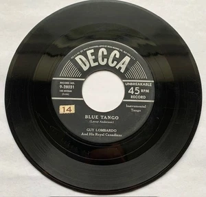 GUY LOMBARDO-DECCA 9-28031-BLUE TANGO-AT LAST AT LAST-45RPM 7" 1952 JAZZ VG - Picture 1 of 4